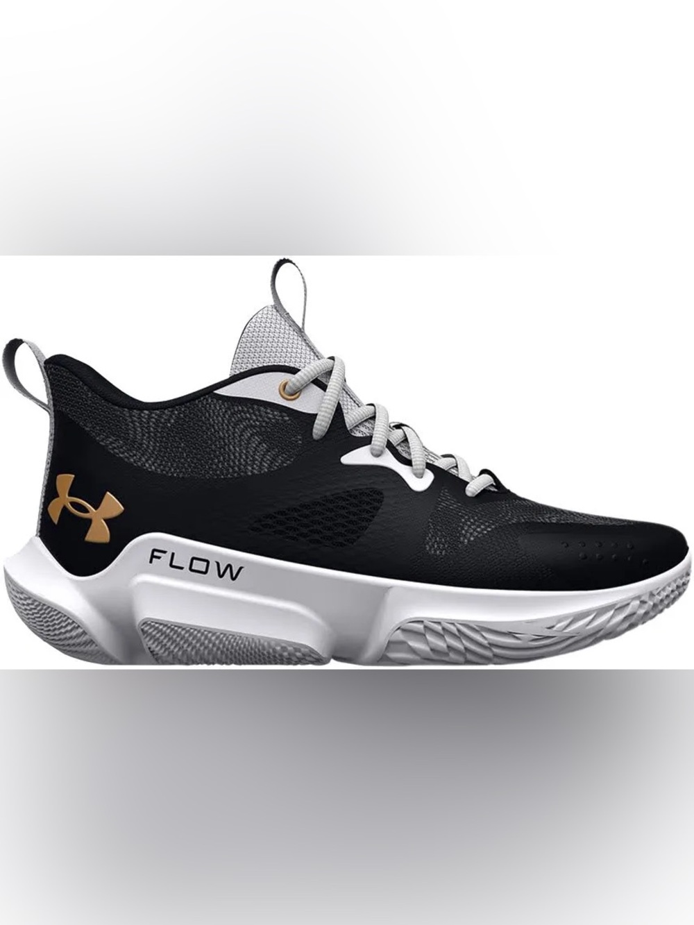 Under Armour Black and White Athletic Shoes with Orange Logo